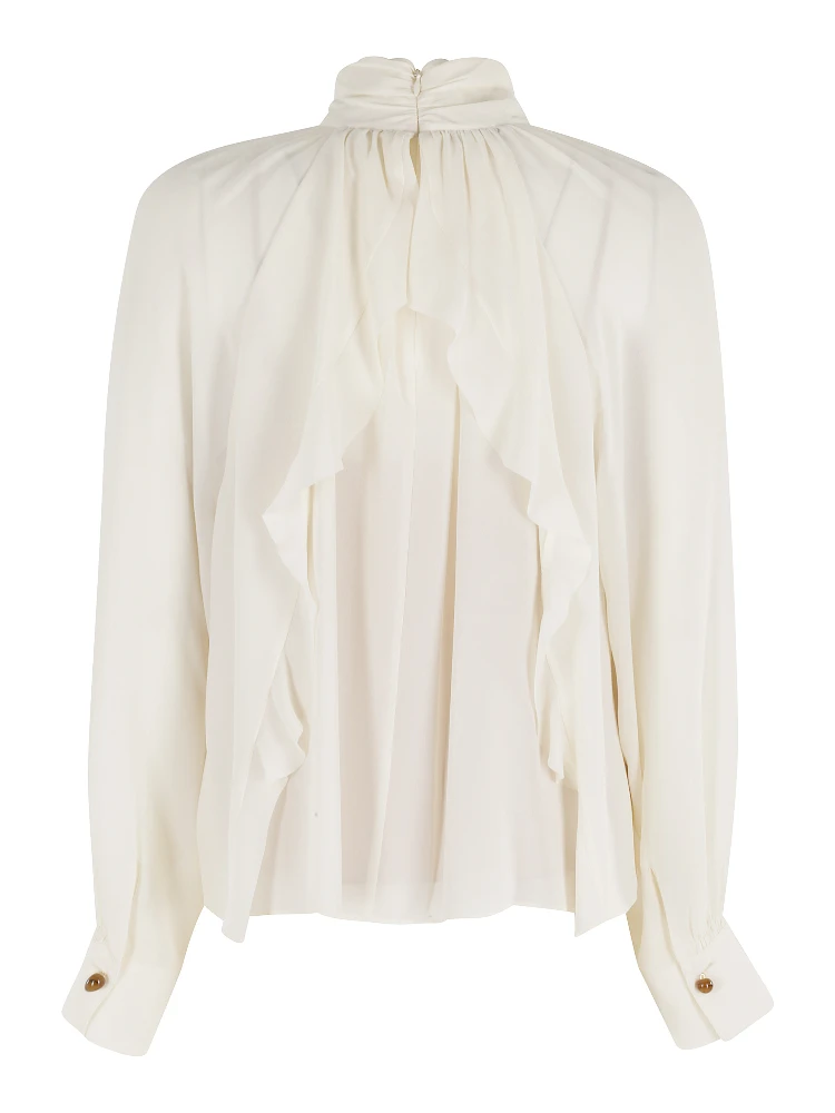 GATHERED DRAPED NECK BLOUSE alternative