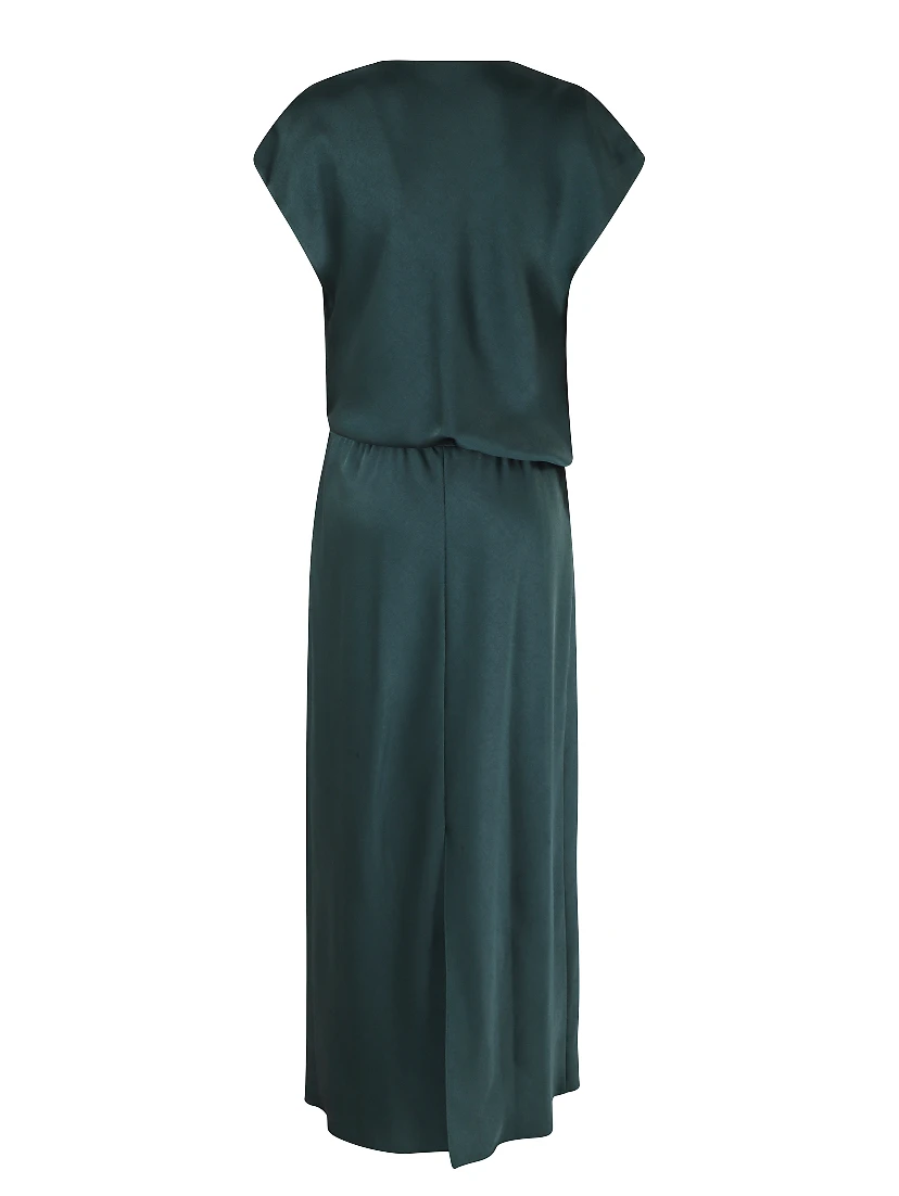 DRAPED COWL CAP SLV DRESS