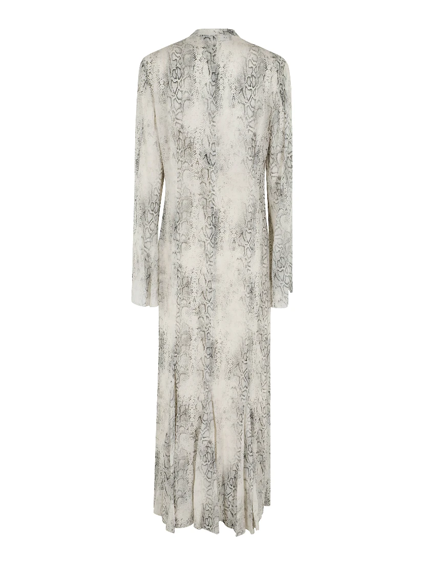 ABITO LUNGO CON LACCI IN GEORGETTE STAMPA PITONE