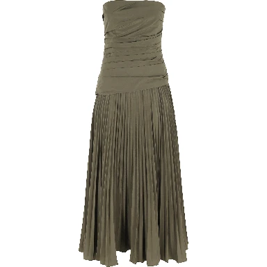 ARIE STRAPLESS BUSTIER MIDI DRESS