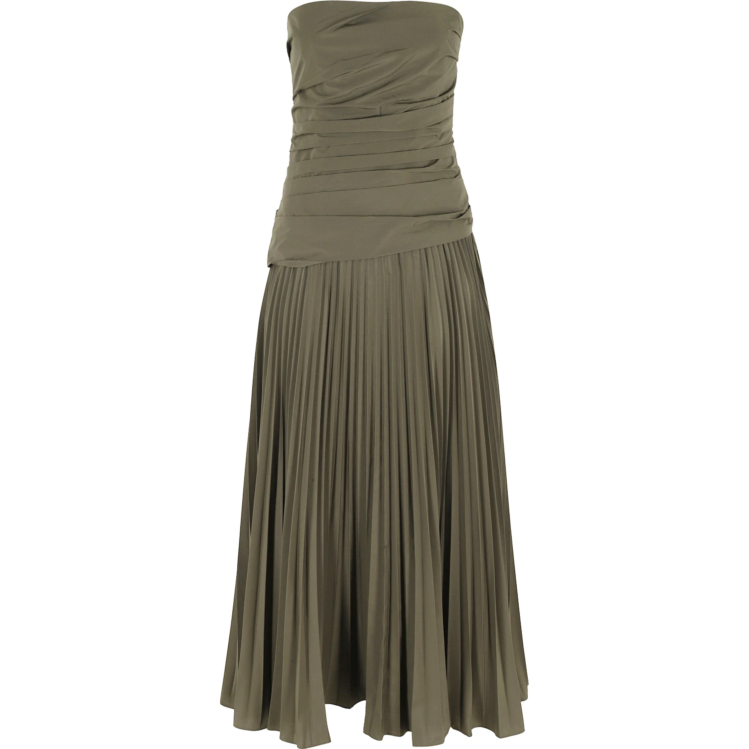 ARIE STRAPLESS BUSTIER MIDI DRESS