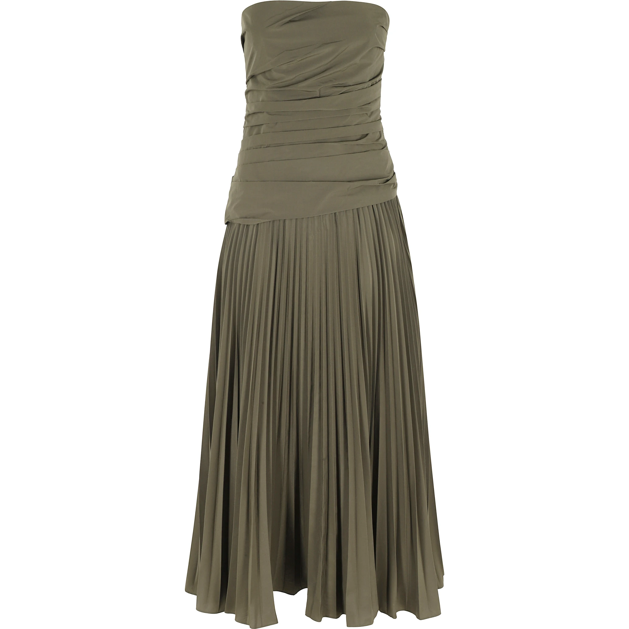 ARIE STRAPLESS BUSTIER MIDI DRESS