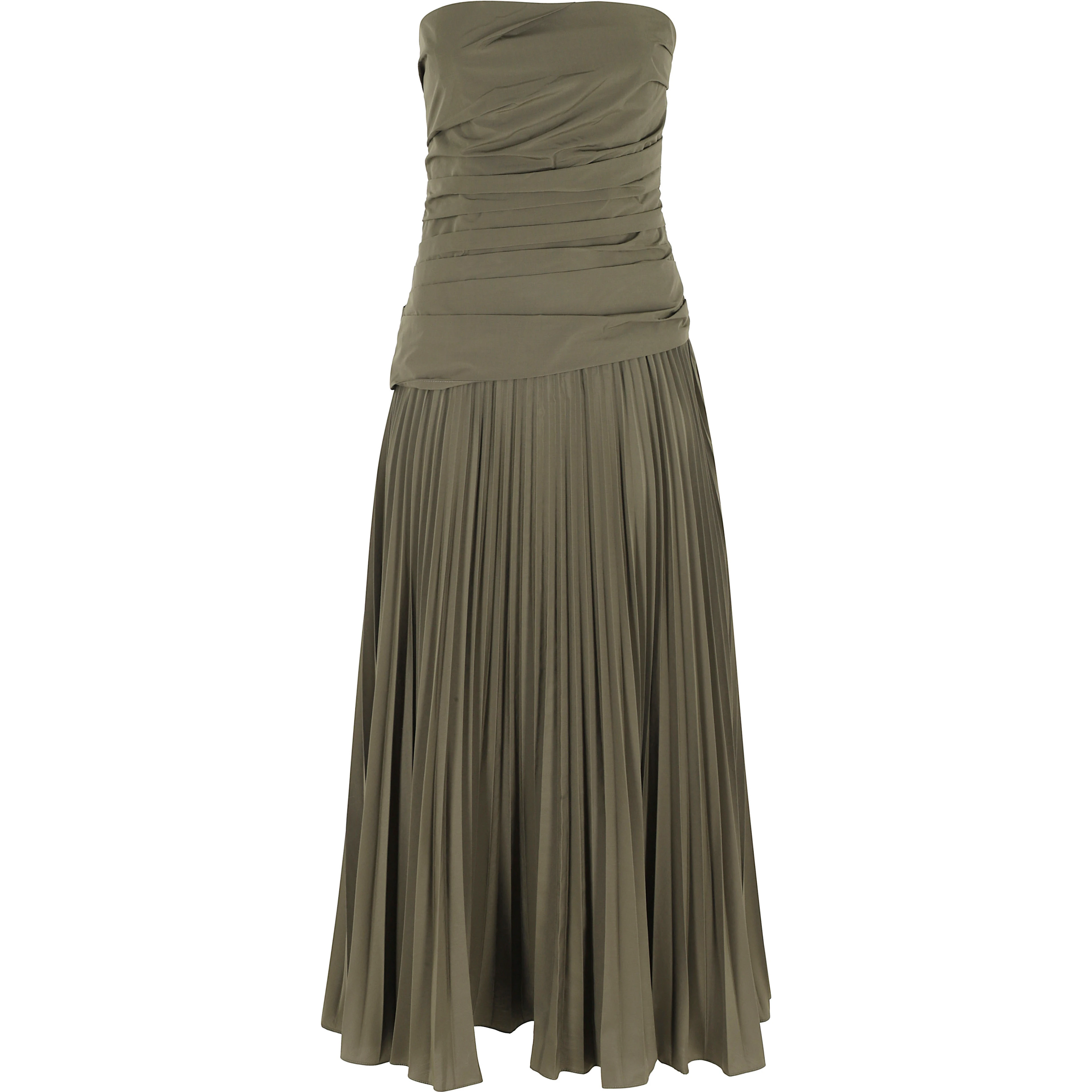 ARIE STRAPLESS BUSTIER MIDI DRESS