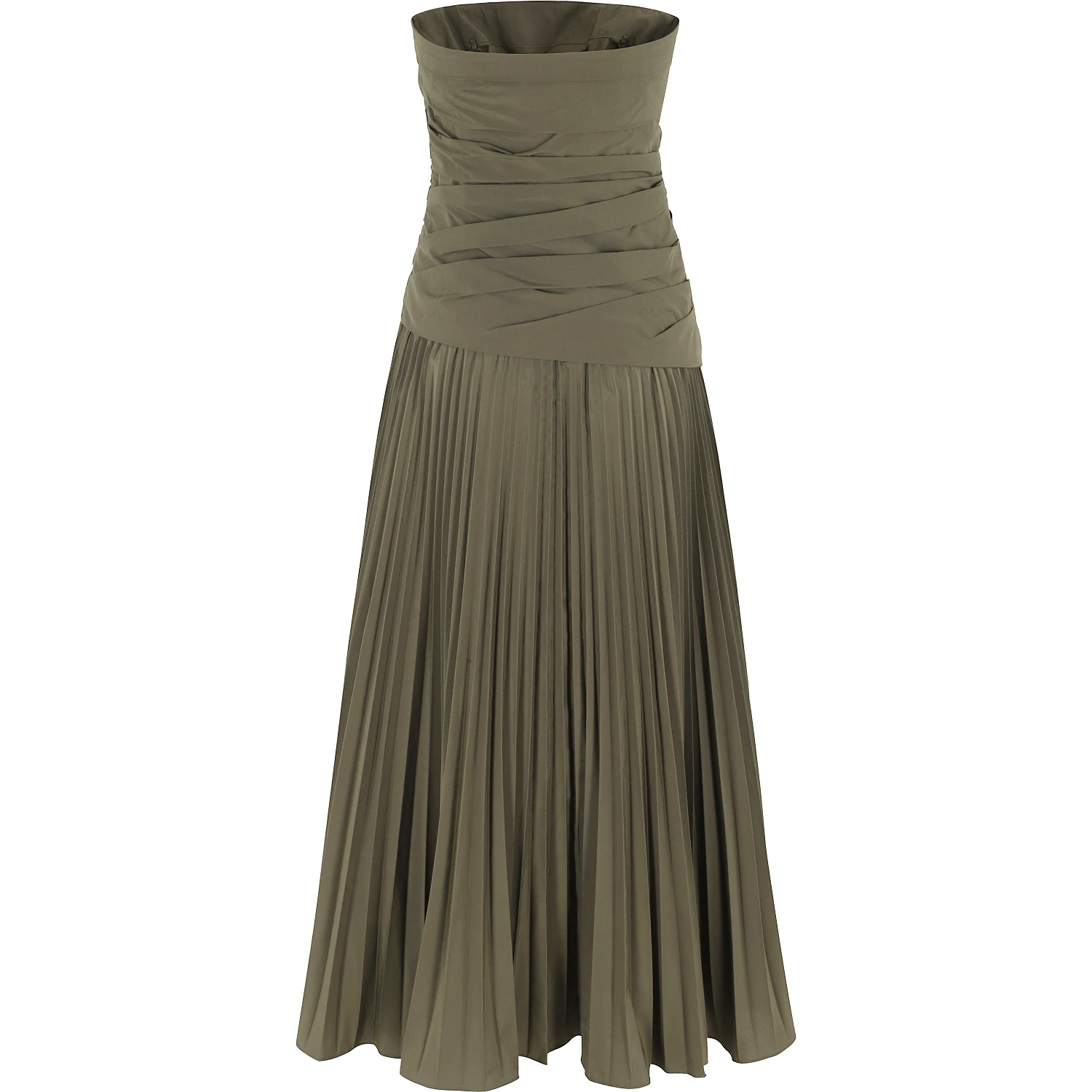 ARIE STRAPLESS BUSTIER MIDI DRESS