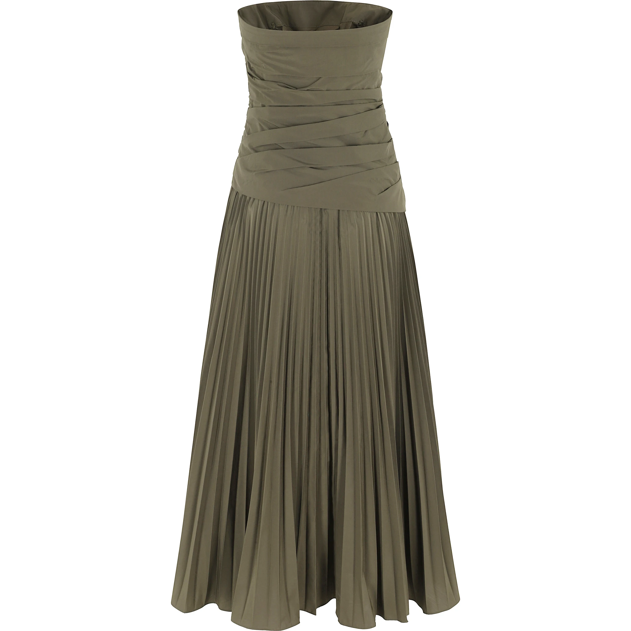 ARIE STRAPLESS BUSTIER MIDI DRESS