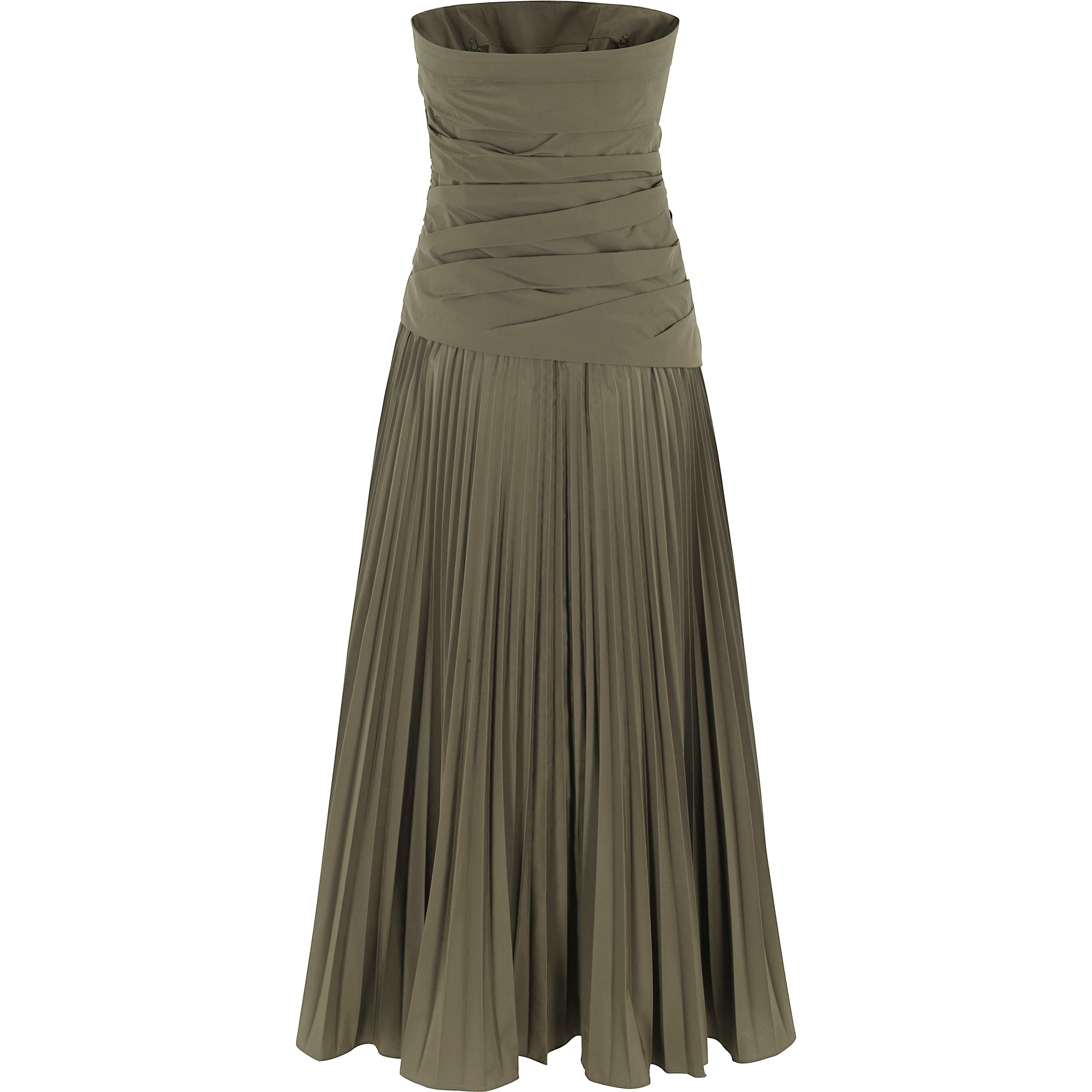 ARIE STRAPLESS BUSTIER MIDI DRESS