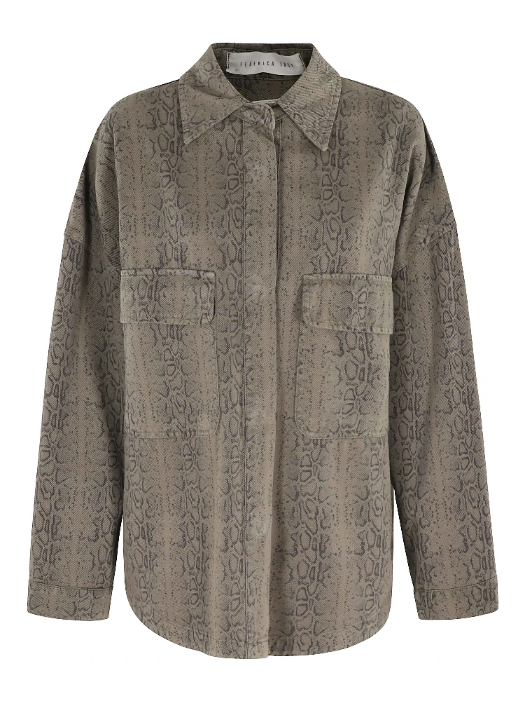 GIACCA CAMICIA DENIM PITONATO