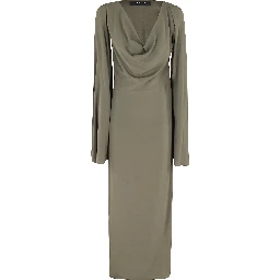 ABITO LUNGO CON DRAPPEGGIO CREPE DE CHINE