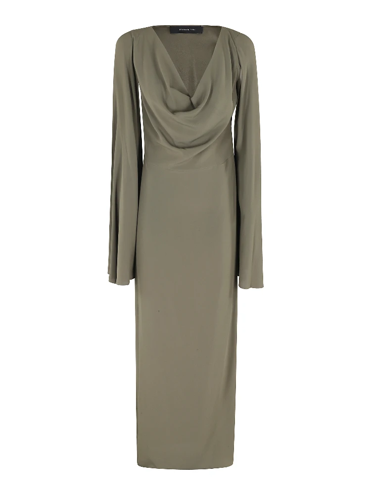 ABITO LUNGO CON DRAPPEGGIO CREPE DE CHINE