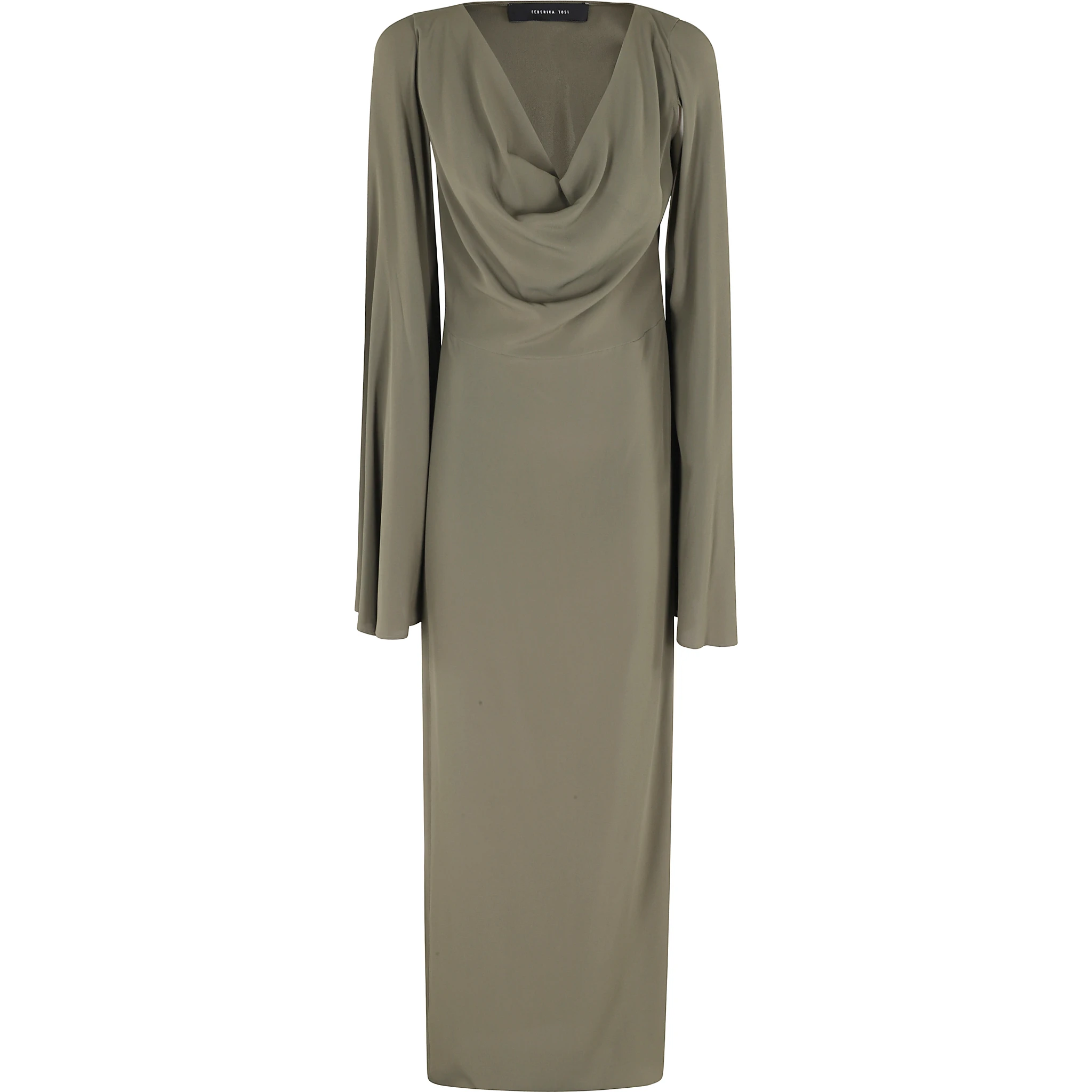 ABITO LUNGO CON DRAPPEGGIO CREPE DE CHINE