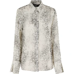 CAMICIA CLASSICA IN GEORGETTE STAMPA PITONE