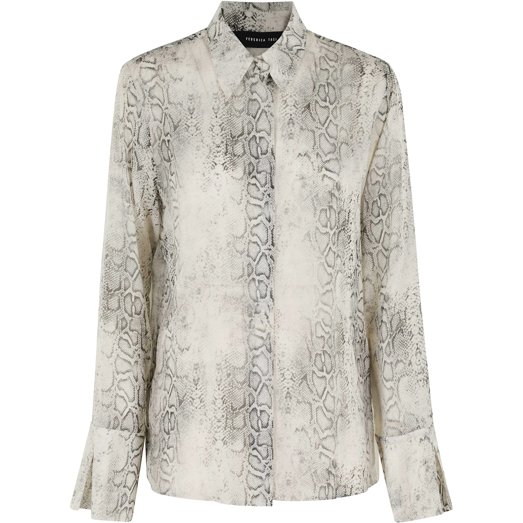 CAMICIA CLASSICA IN GEORGETTE STAMPA PITONE