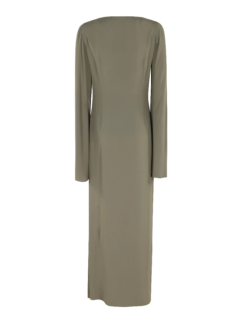 ABITO LUNGO CON DRAPPEGGIO CREPE DE CHINE