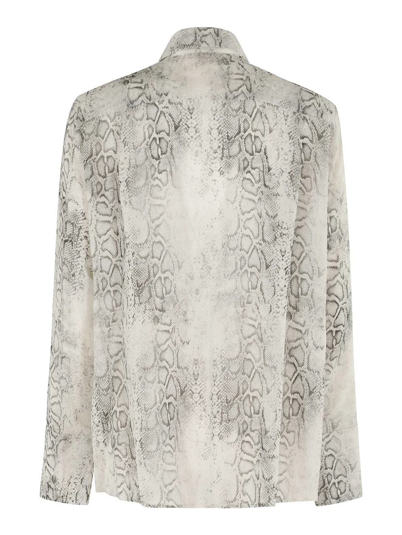 CAMICIA CLASSICA IN GEORGETTE STAMPA PITONE