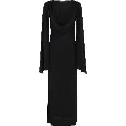 ABITO LUNGO CON DRAPPEGGIO CREPE DE CHINE