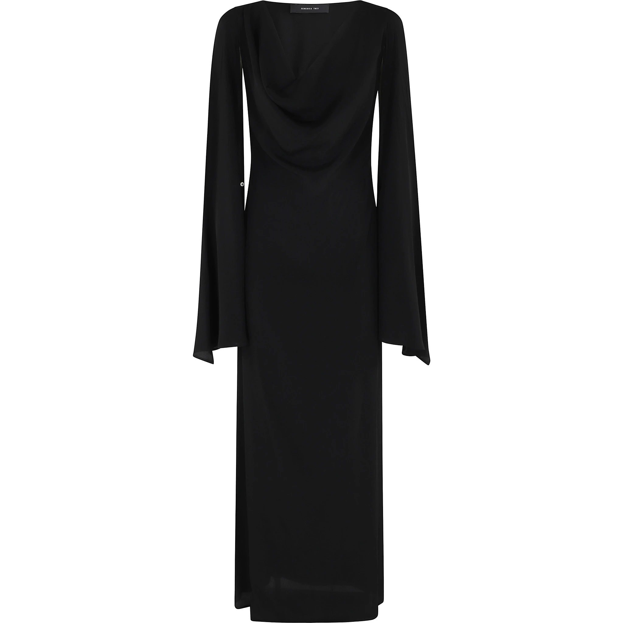 ABITO LUNGO CON DRAPPEGGIO CREPE DE CHINE