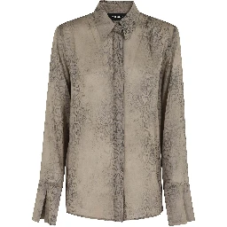 CAMICIA CLASSICA IN GEORGETTE STAMPA PITONE