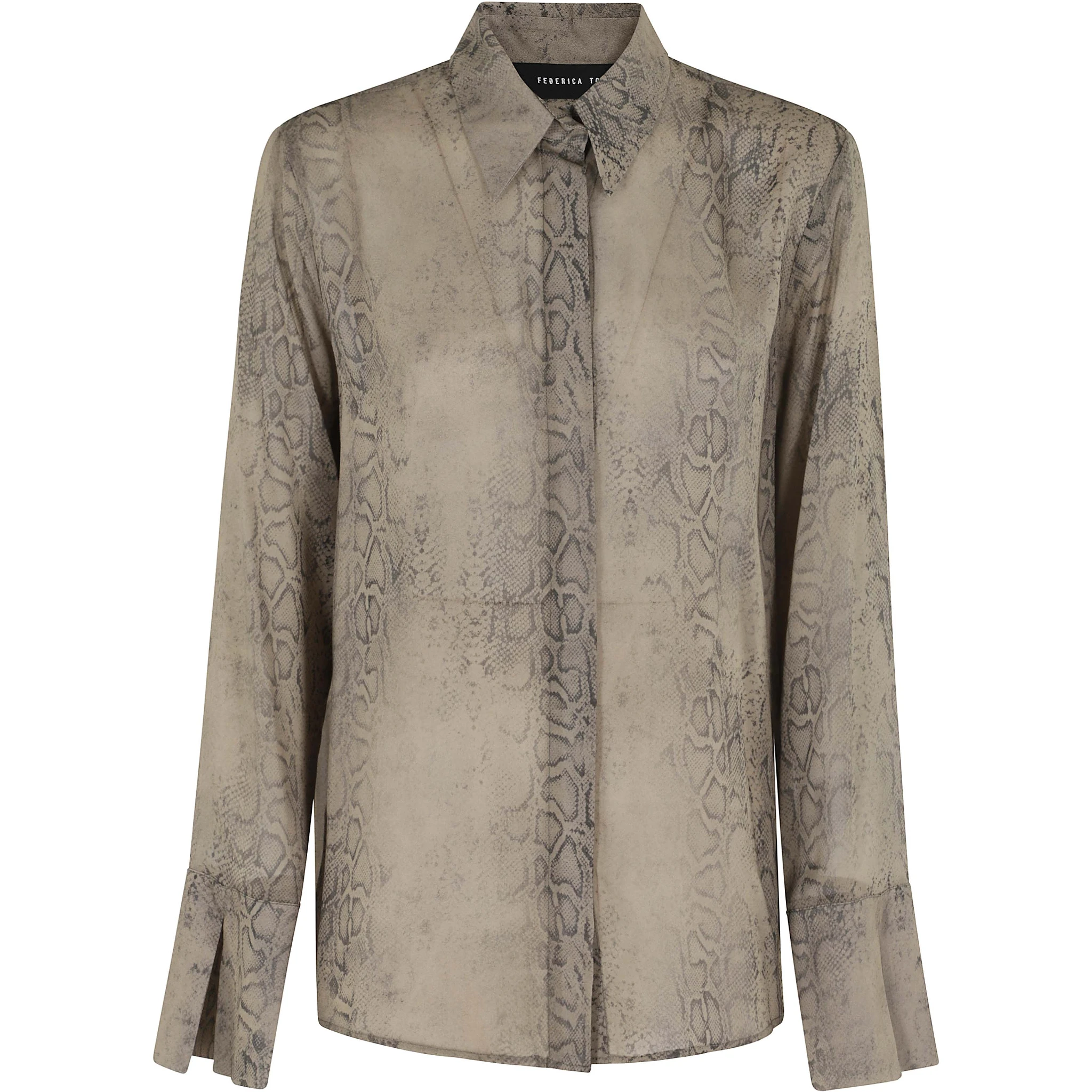 CAMICIA CLASSICA IN GEORGETTE STAMPA PITONE