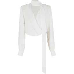 BLUSA INCROCIATA CON SCIARPINA  CREPE DE CHINE