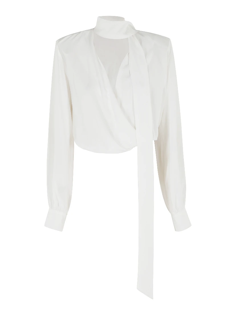 BLUSA INCROCIATA CON SCIARPINA  CREPE DE CHINE