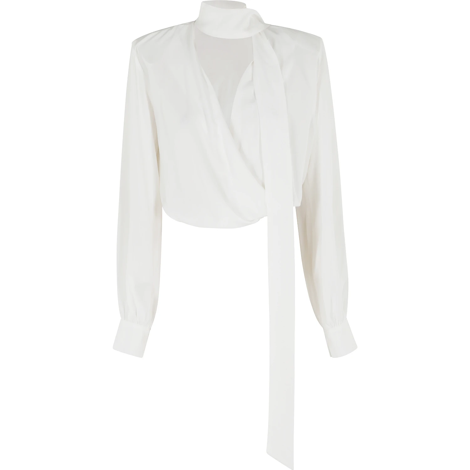 BLUSA INCROCIATA CON SCIARPINA  CREPE DE CHINE