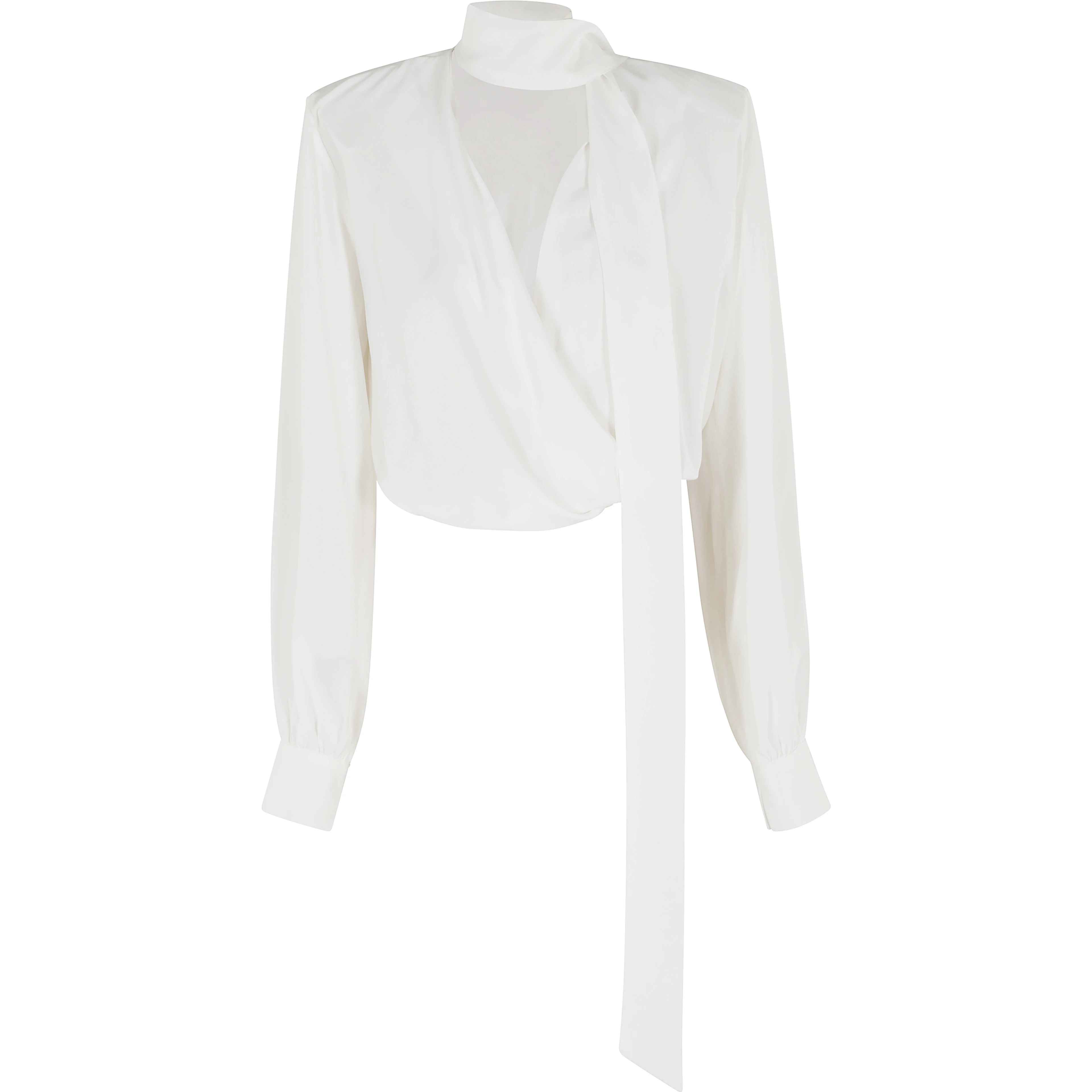 BLUSA INCROCIATA CON SCIARPINA  CREPE DE CHINE
