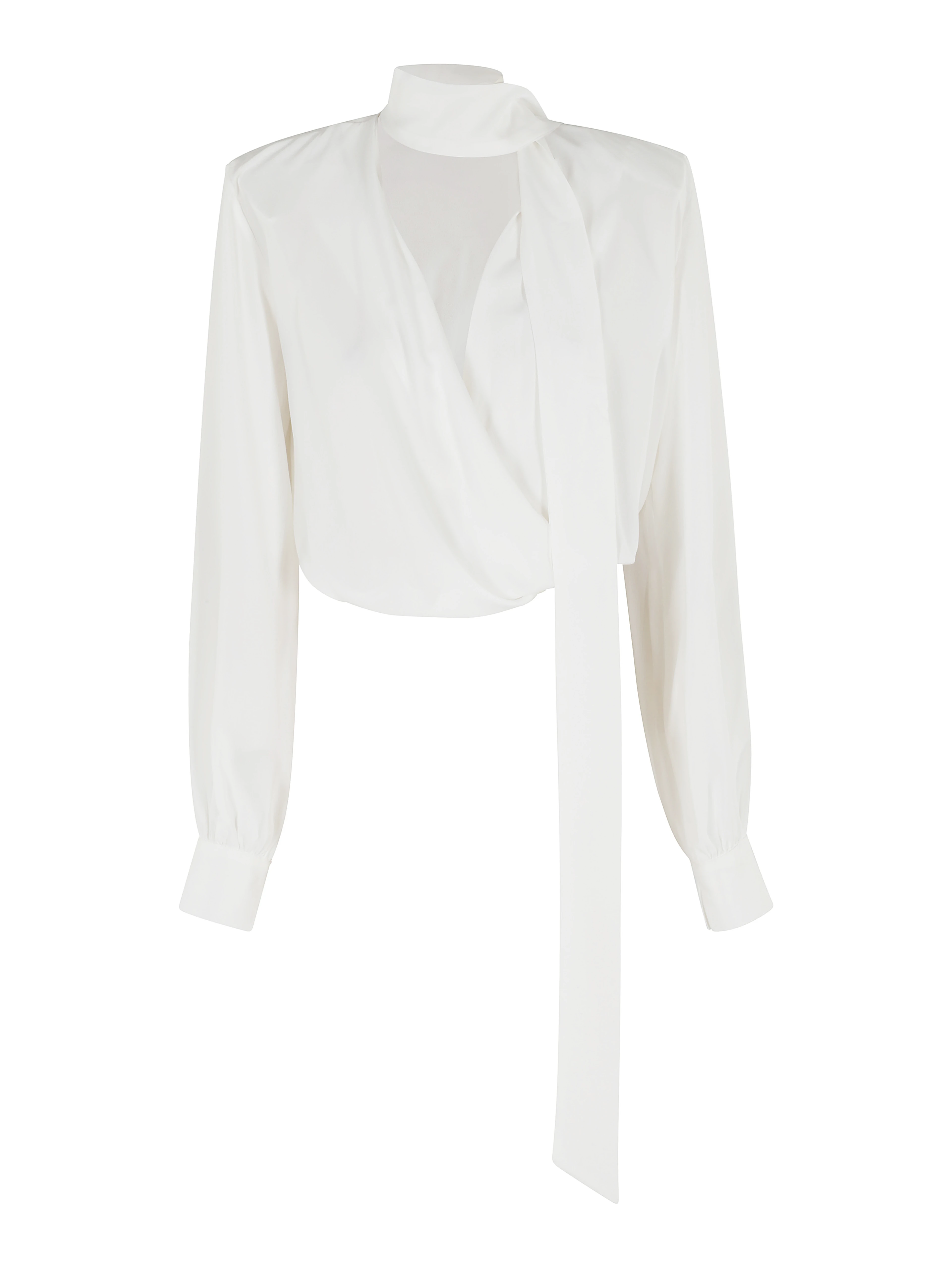 BLUSA INCROCIATA CON SCIARPINA  CREPE DE CHINE
