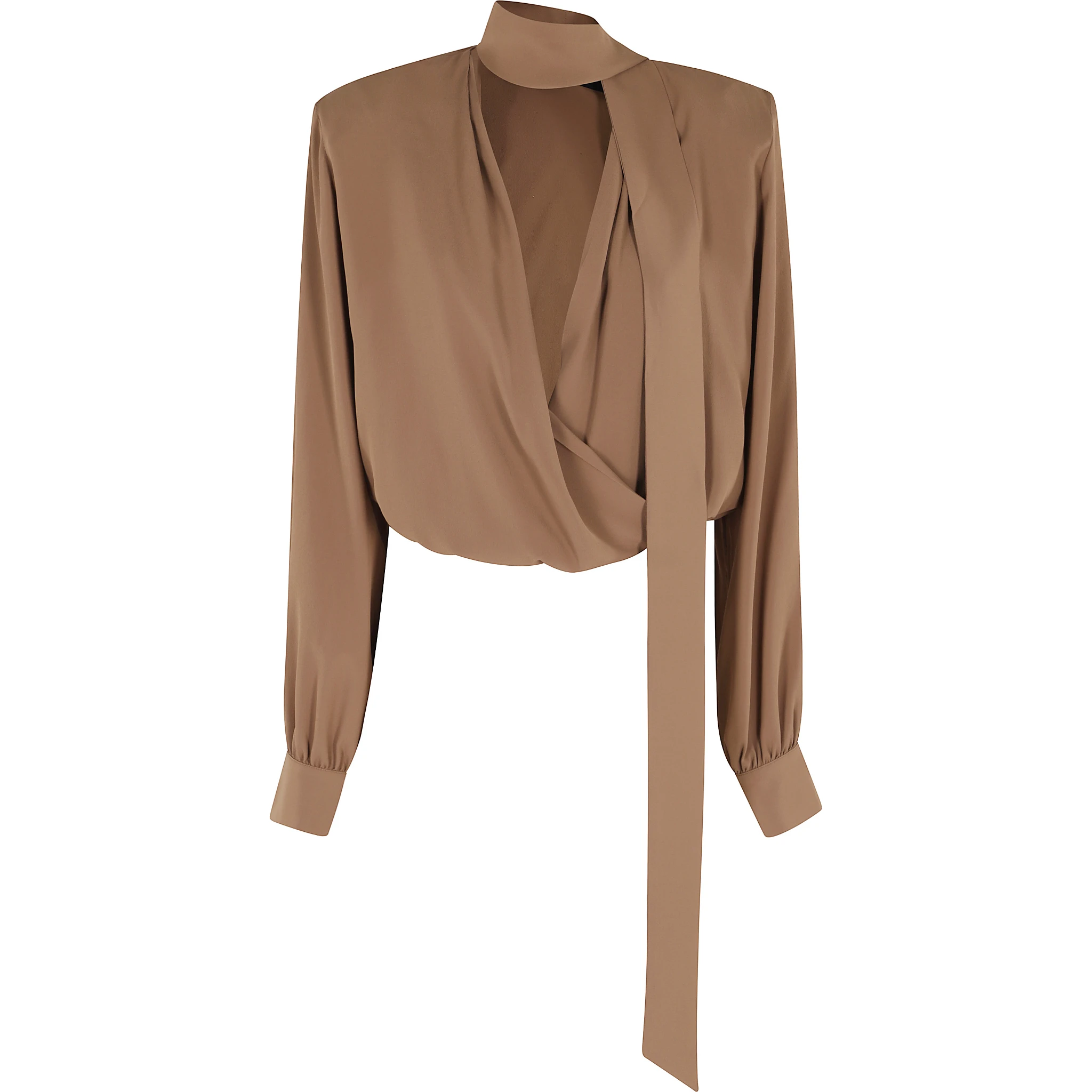 BLUSA INCROCIATA CON SCIARPINA  CREPE DE CHINE