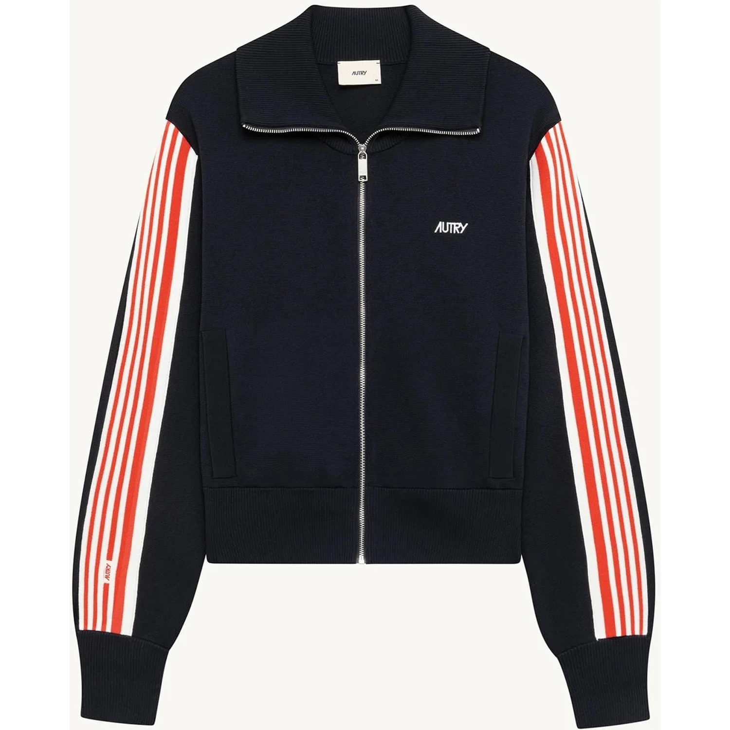 Viscose knit zippered sweatshirt