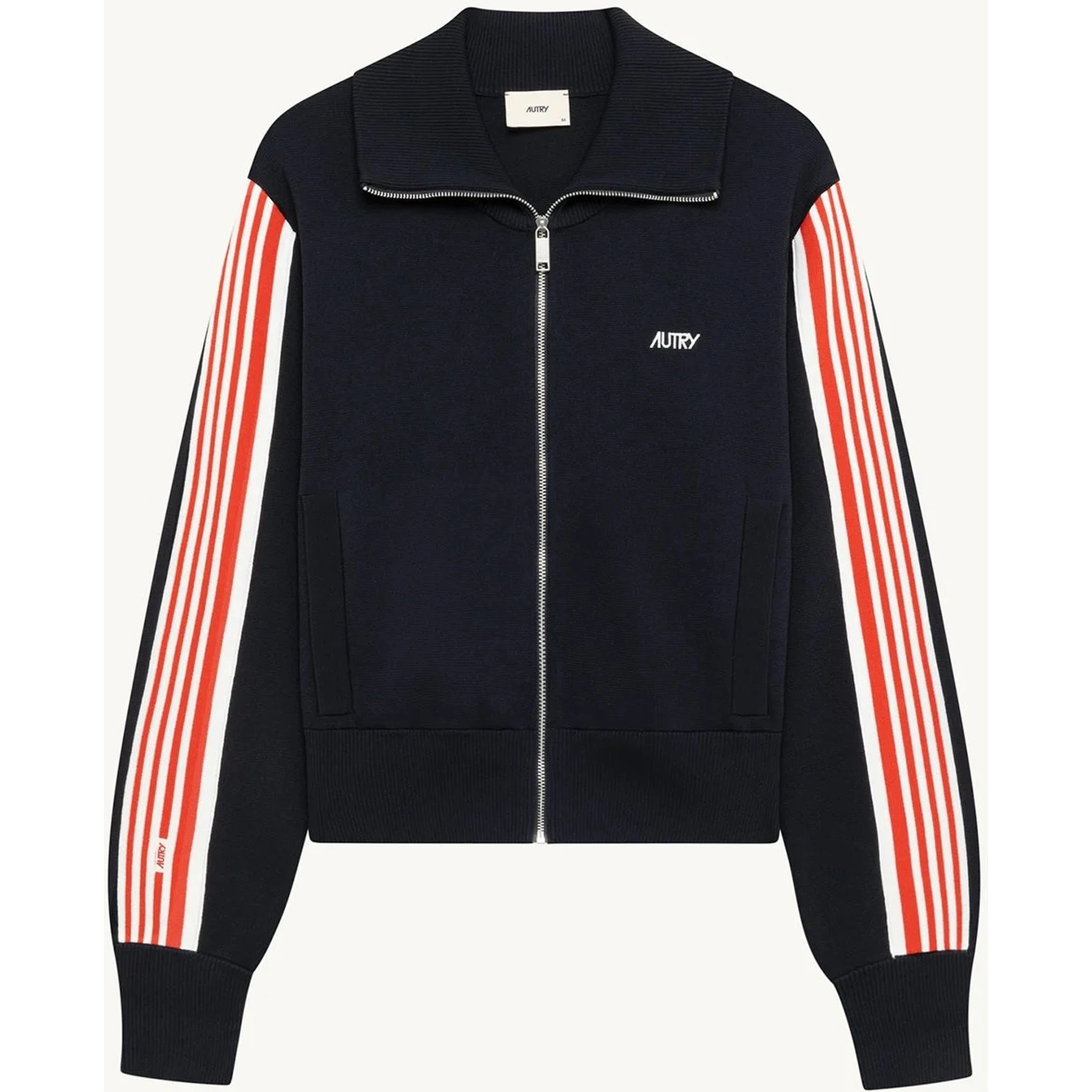 Viscose knit zippered sweatshirt