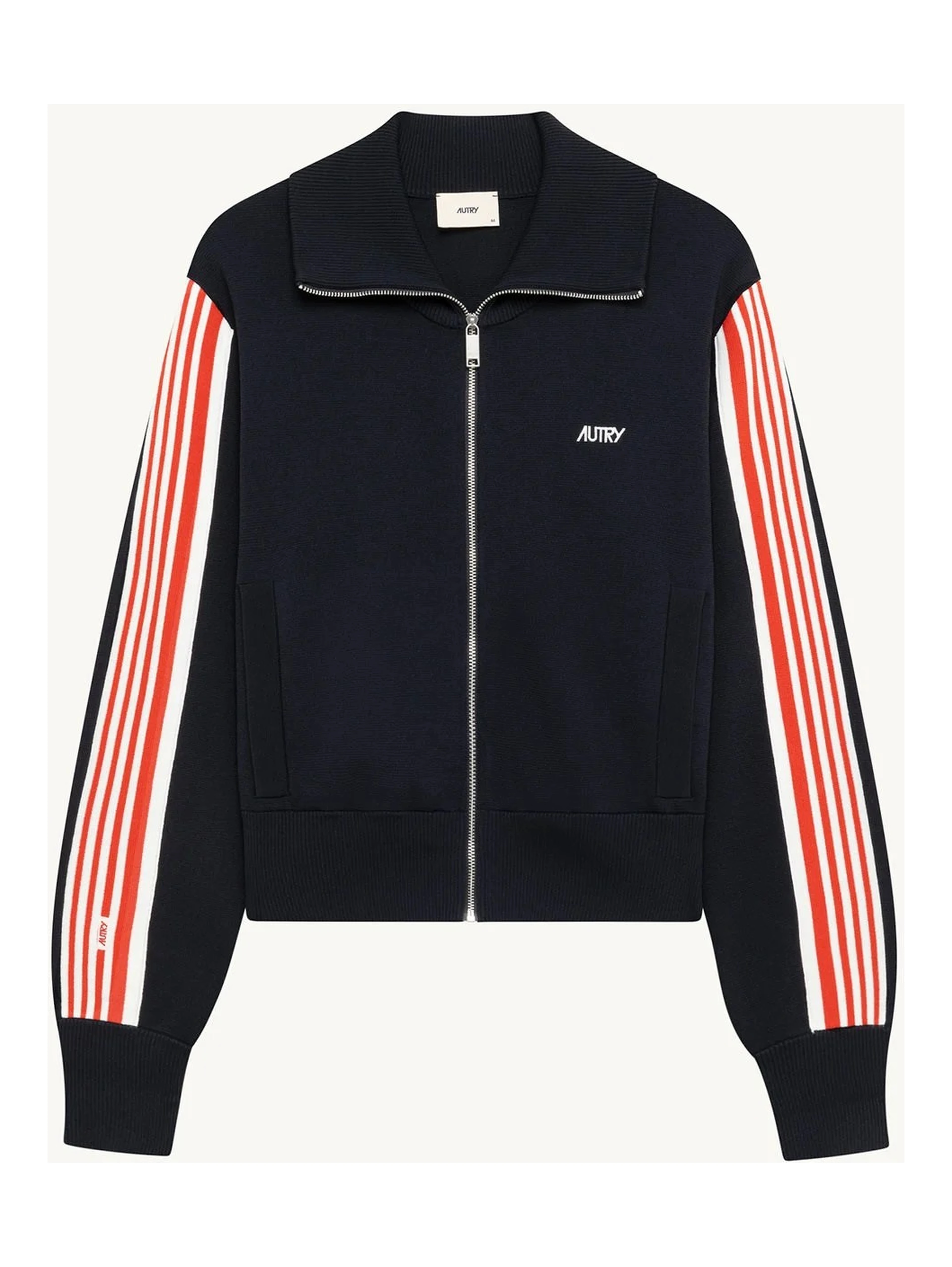 Viscose knit zippered sweatshirt