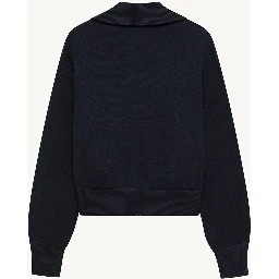 Viscose knit zippered sweatshirt