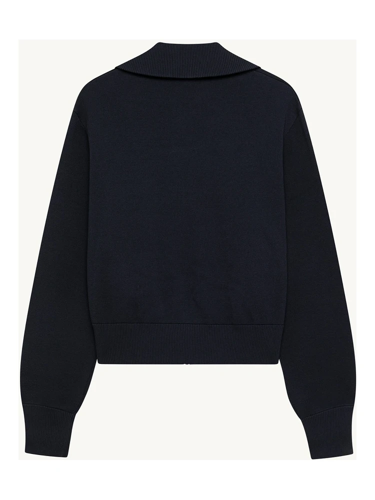 Viscose knit zippered sweatshirt alternative