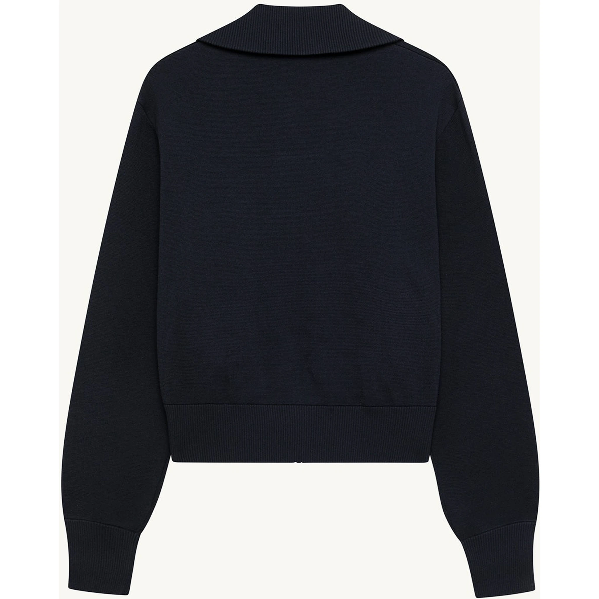 Viscose knit zippered sweatshirt