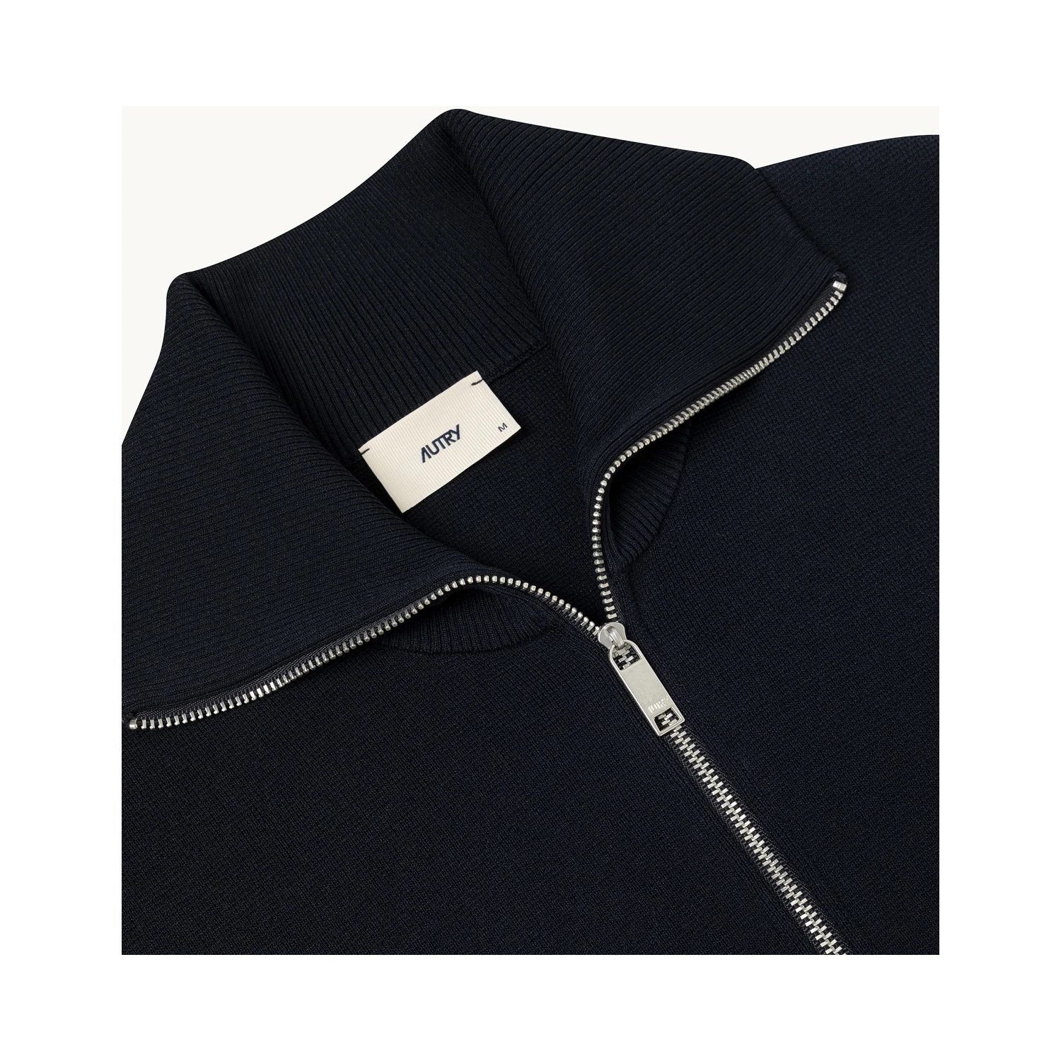 Viscose knit zippered sweatshirt