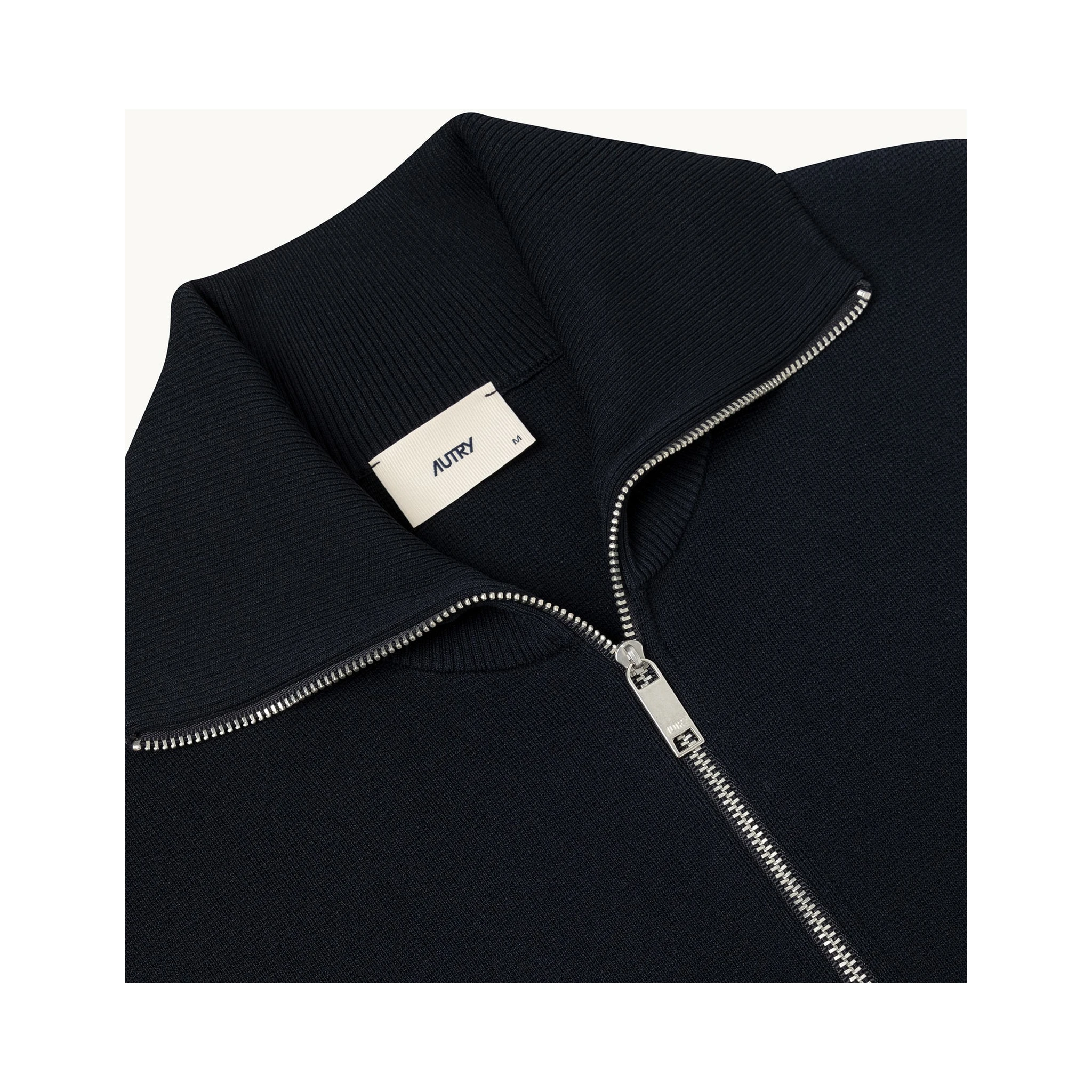 Viscose knit zippered sweatshirt