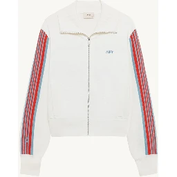 Viscose knit zippered sweatshirt