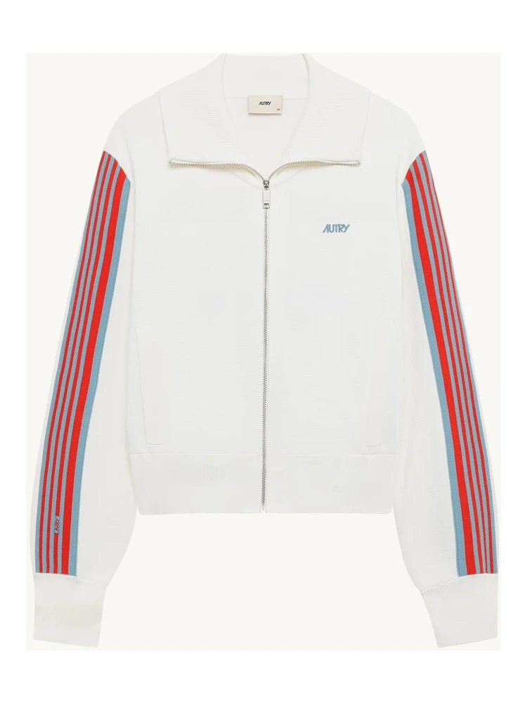 Viscose knit zippered sweatshirt