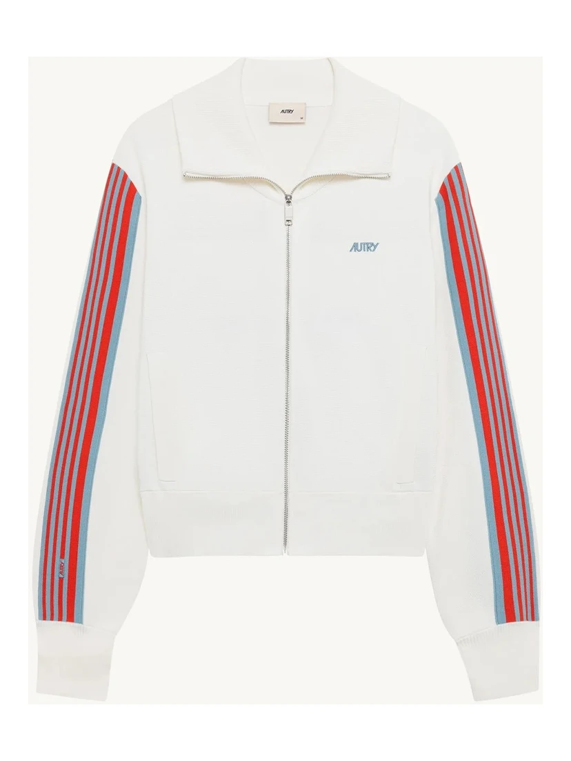 Viscose knit zippered sweatshirt