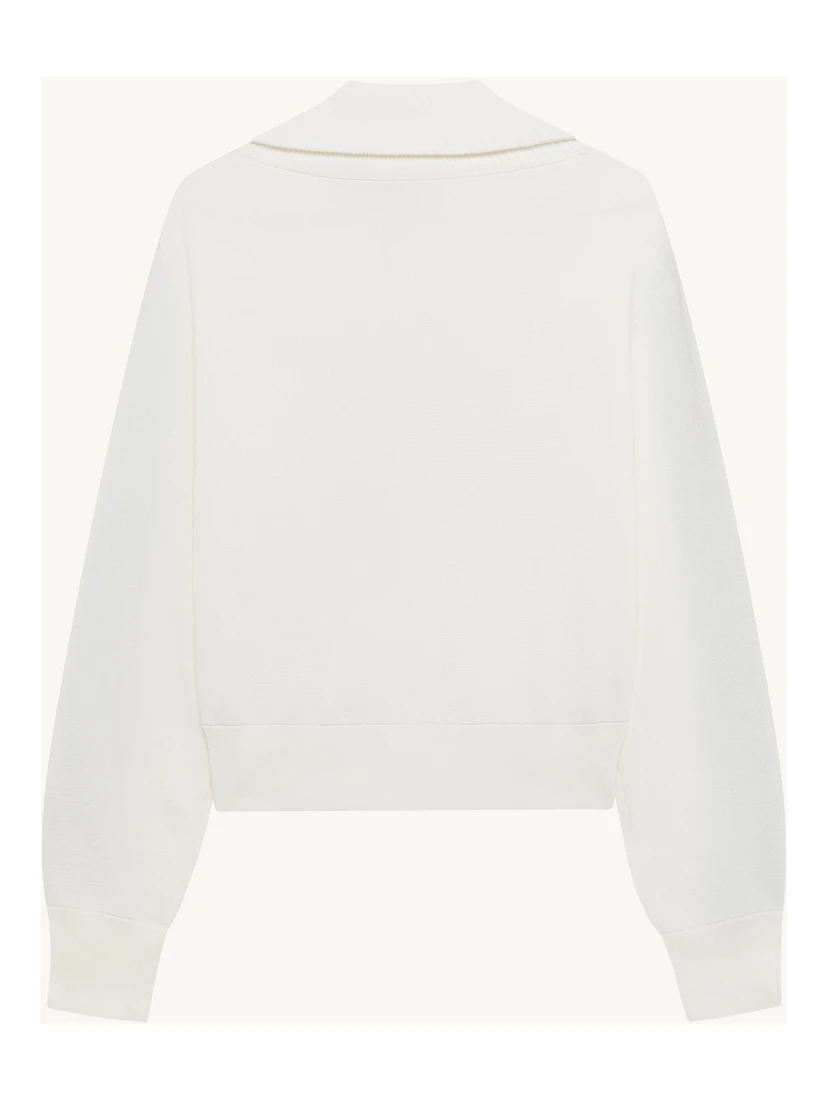 Viscose knit zippered sweatshirt