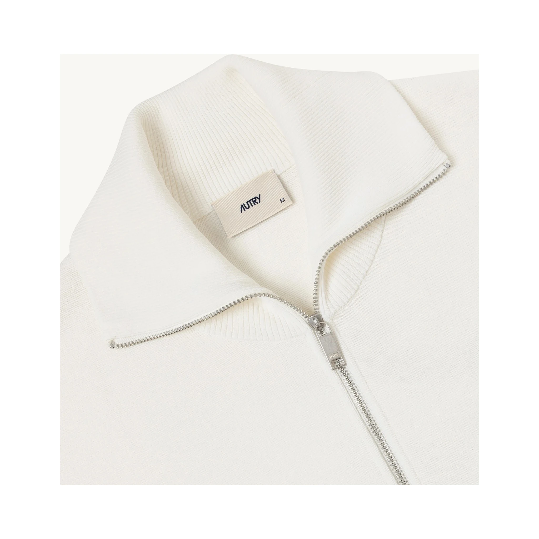 Viscose knit zippered sweatshirt