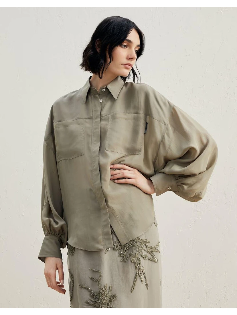 Bicolor Viscose Shirt