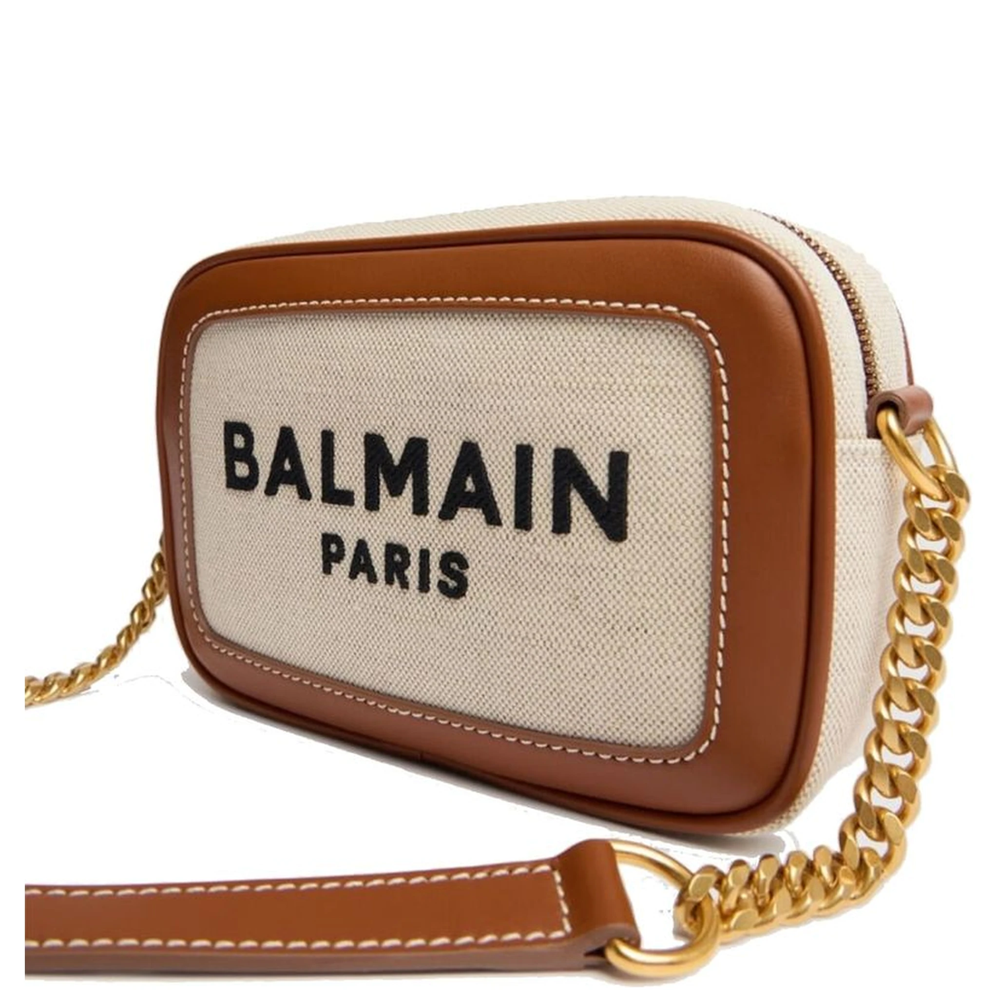 Brown Cotton Crossbody Bag