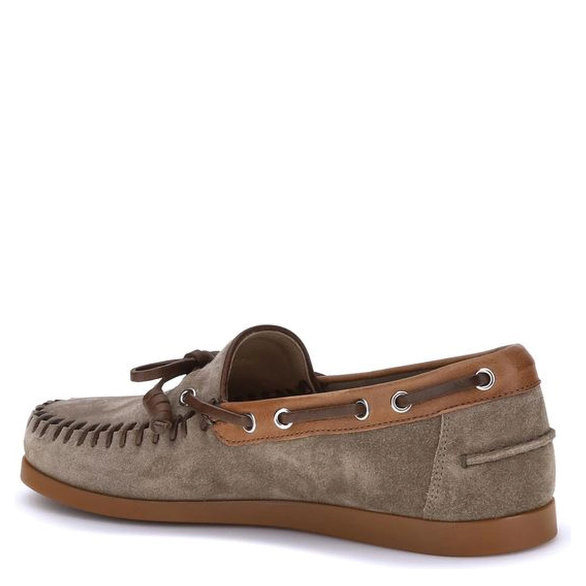 Brown Crust Leather Slip-On Loafers