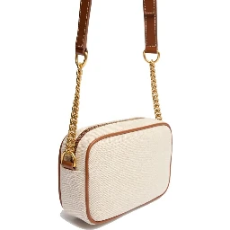 Brown Cotton Crossbody Bag