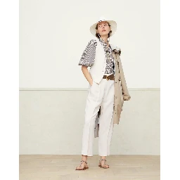 Beige Viscose Sleveless Jacket