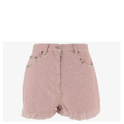 Pink denim shorts