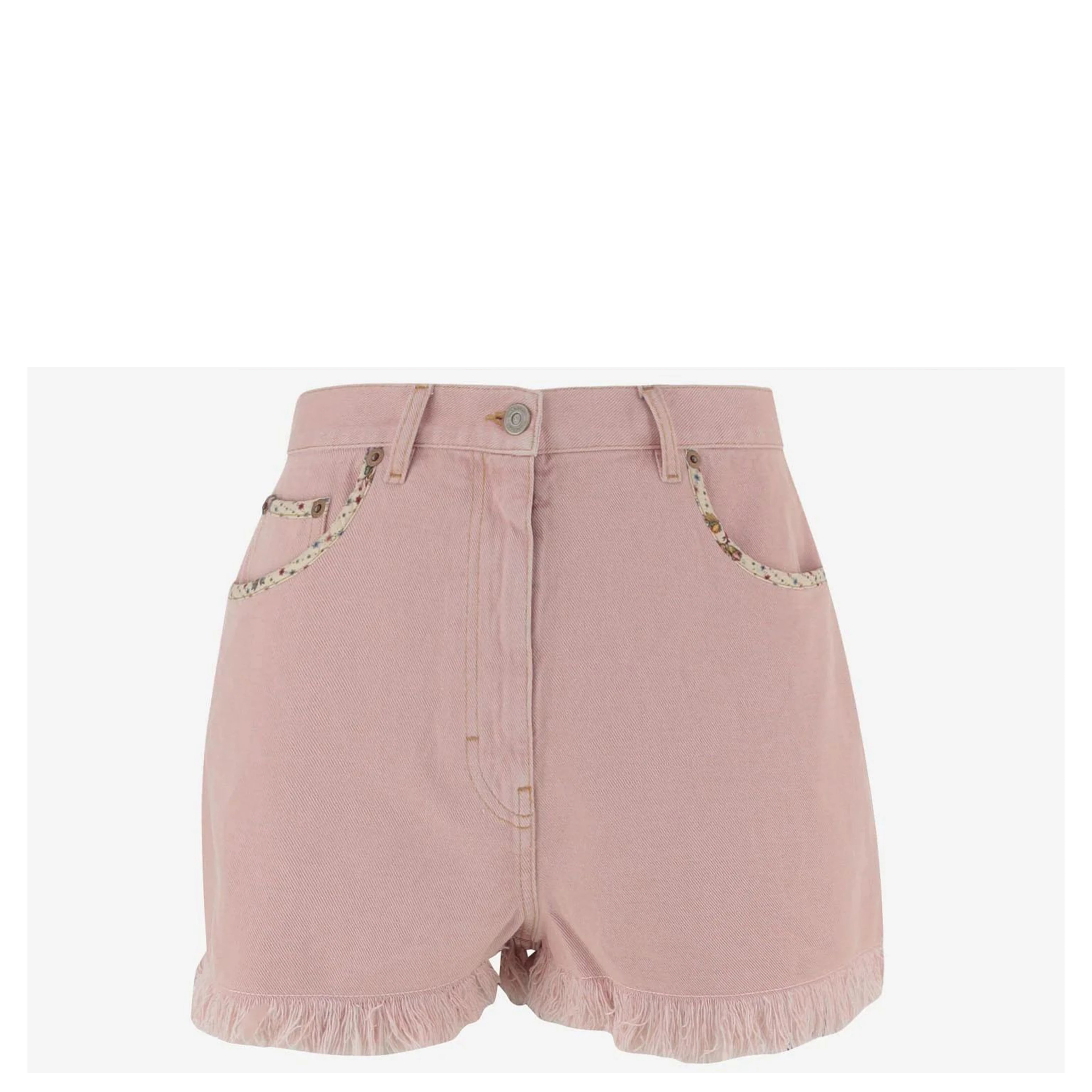 Pink denim shorts