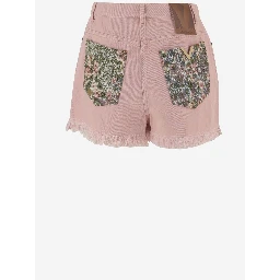 Pink denim shorts