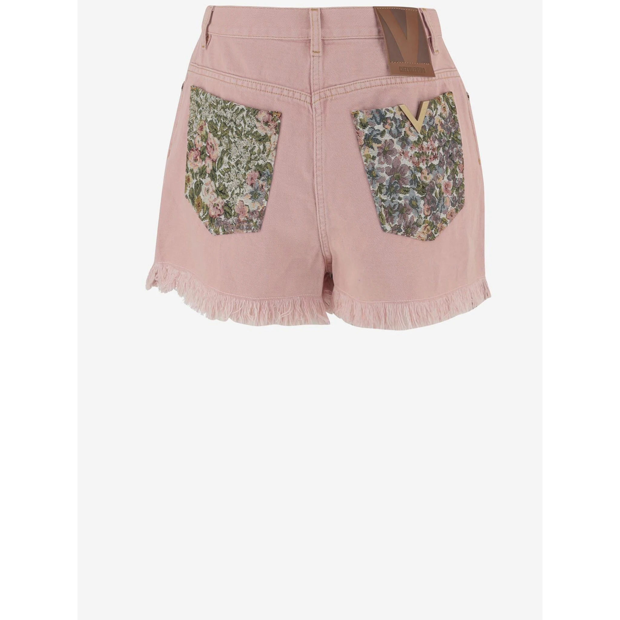 Pink denim shorts
